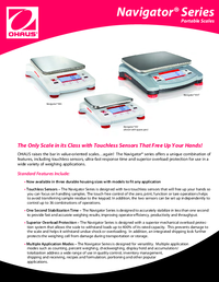 Thumbnail of document Data Sheet - Navigator XT Series, Ohaus Toploader Balance